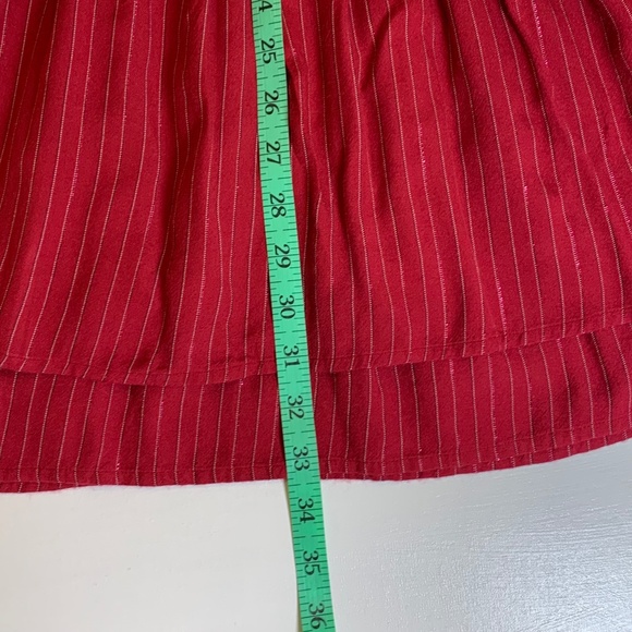 Rails Red Metallic Stripe Smocked Tiered Dress Small Festive Holiday Party - Picture 15 of 15